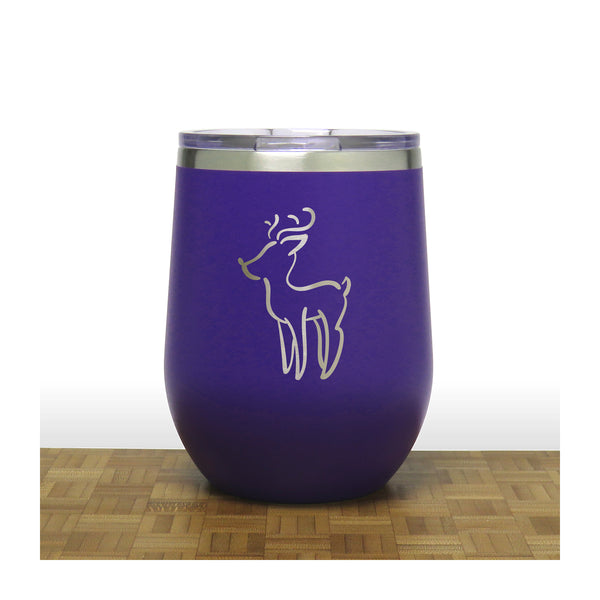 Purple - Rudolph Design 2 PC 12oz STEMLESS WINE - Copyright Hues in Glass