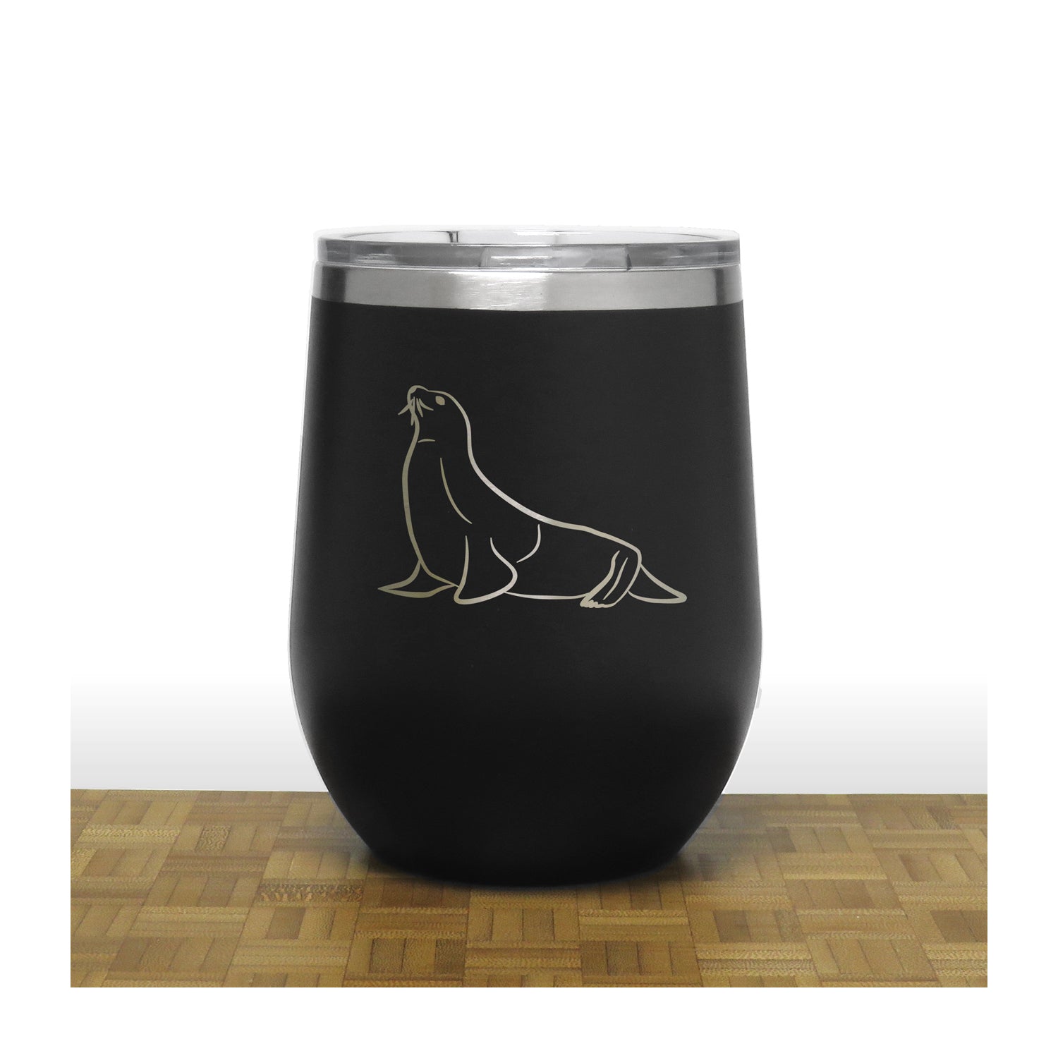 Black - PC 12oz STEMLESS WINE - Copyright Hues in Glass