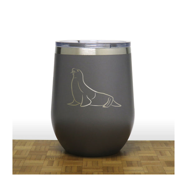 Grey - PC 12oz STEMLESS WINE - Copyright Hues in Glass