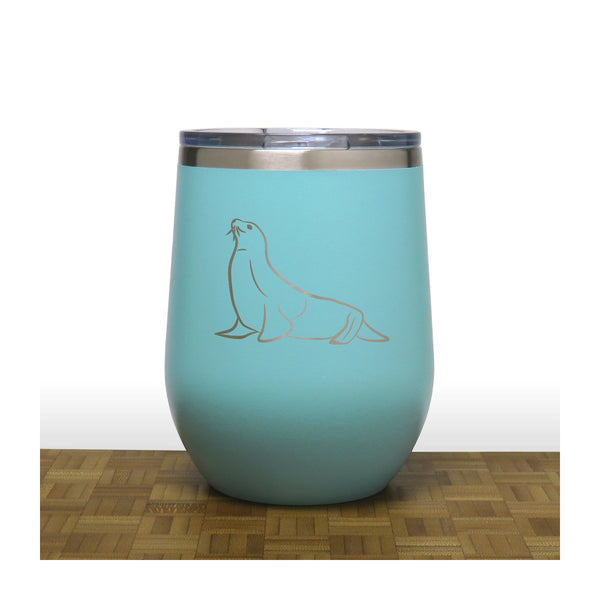 Teal - PC 12oz STEMLESS WINE - Copyright Hues in Glass
