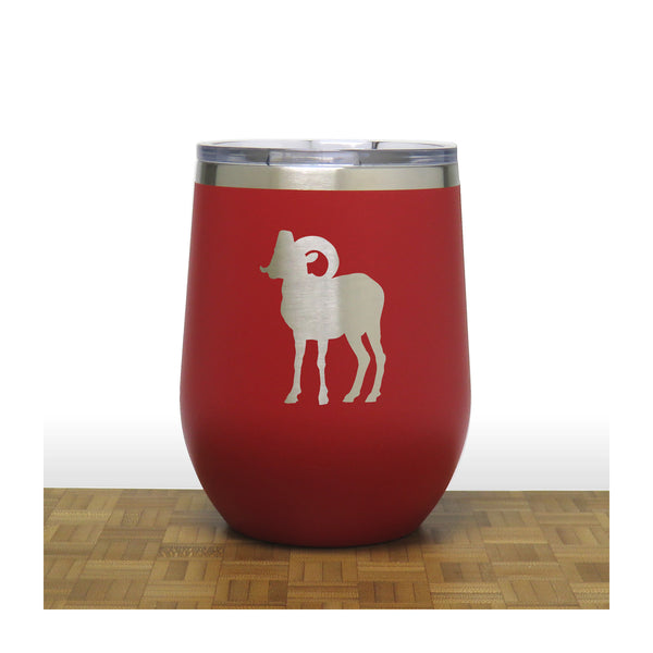 Red - Bighorn Sheep PC 12oz STEMLESS WINE - Copyright Hues in Glass