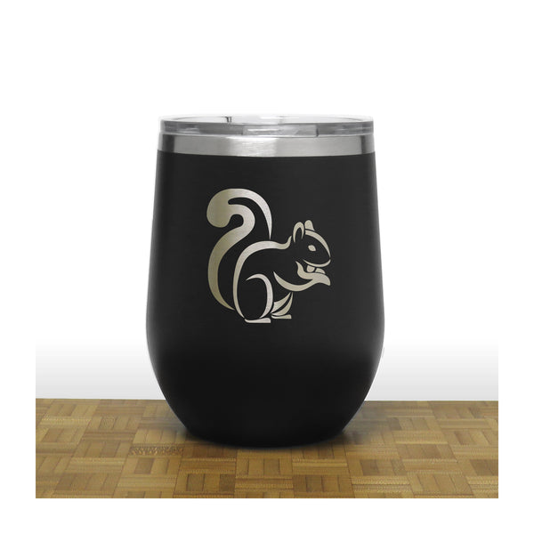Black - Squirrel PC 12oz STEMLESS WINE - Copyright Hues in Glass