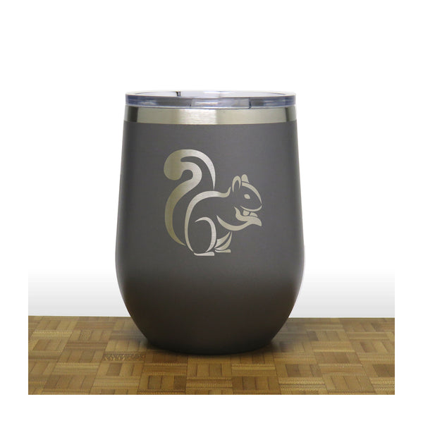 Grey - Squirrel PC 12oz STEMLESS WINE - Copyright Hues in Glass