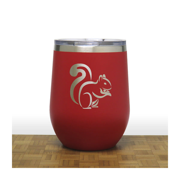 Red - Squirrel PC 12oz STEMLESS WINE - Copyright Hues in Glass