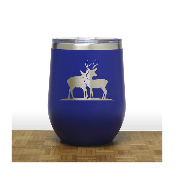 Blue - Stag and Doe PC 12oz STEMLESS WINE - Copyright Hues in Glass