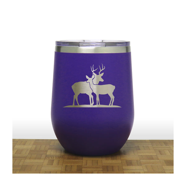 Purple - Stag and Doe PC 12oz STEMLESS WINE - Copyright Hues in Glass