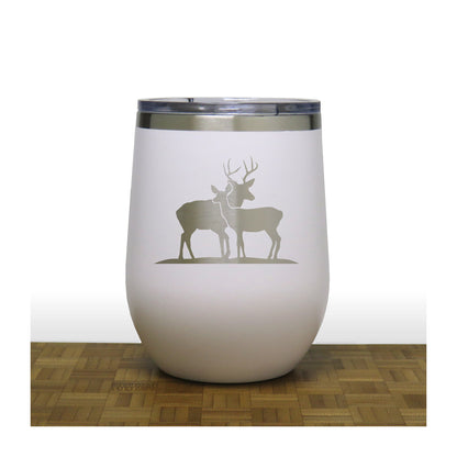 White - Stag and Doe PC 12oz STEMLESS WINE - Copyright Hues in Glass