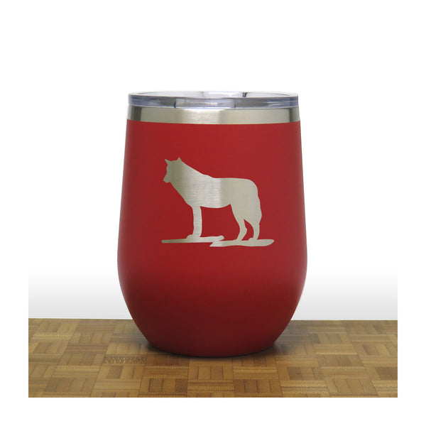 Red - Wolf PC 12oz STEMLESS WINE - Copyright Hues in Glass