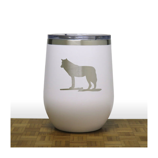 White - Wolf PC 12oz STEMLESS WINE - Copyright Hues in Glass