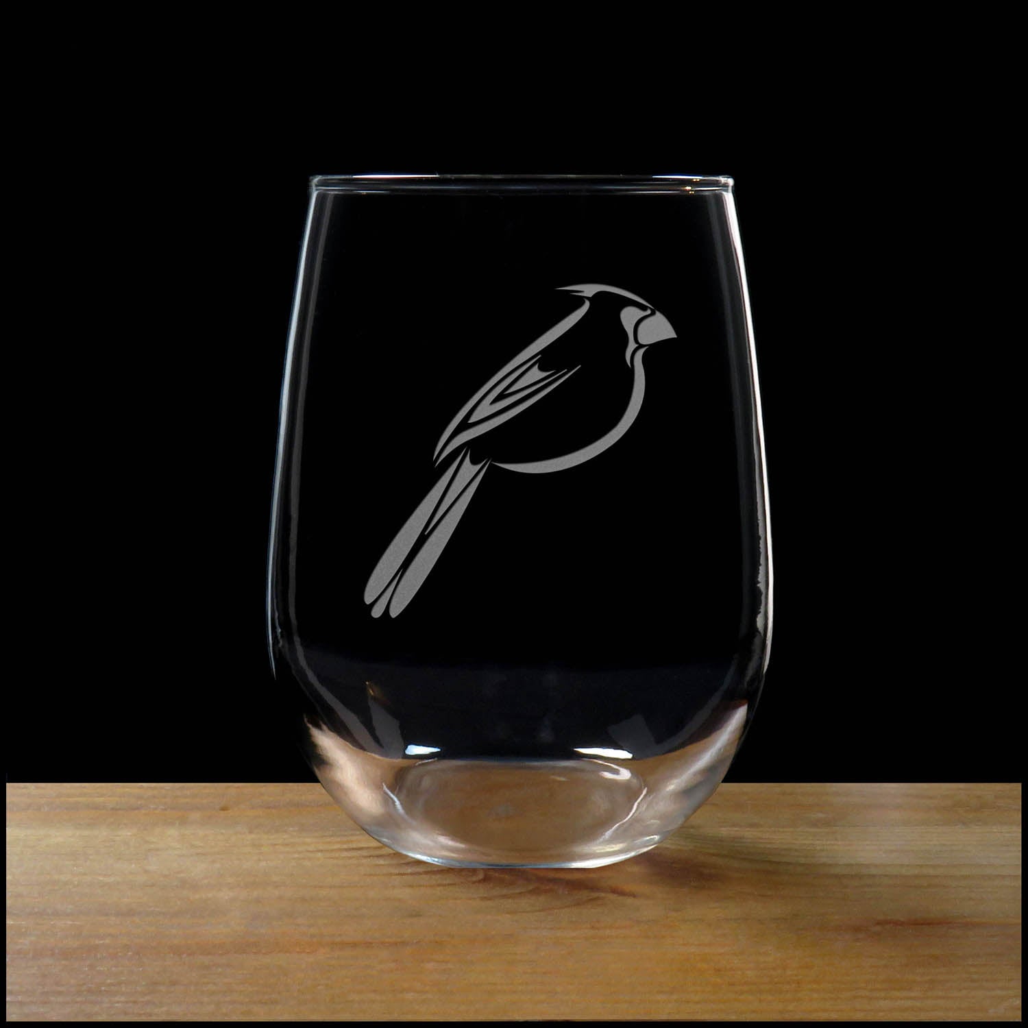 Cardinal  Bird Stemless Wine Glass