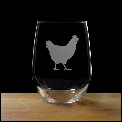Chicken Stemless Wine Glass