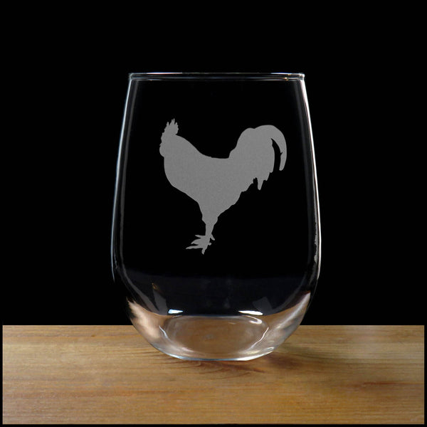  Rooster Stemless Wine Glass