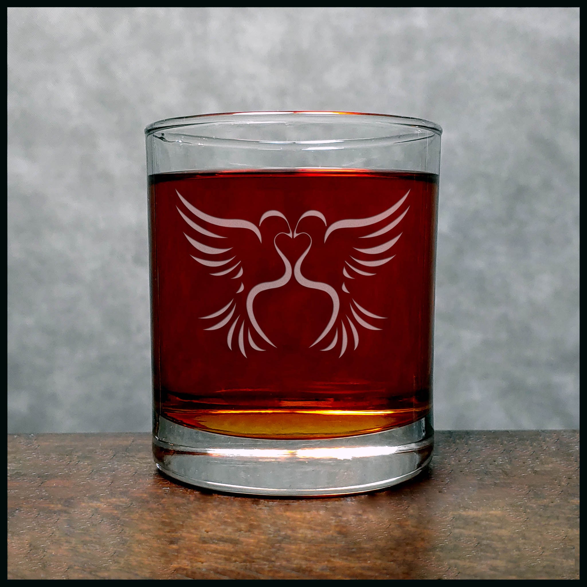 Doves Whisky Glass - Copyright Hues in Glass