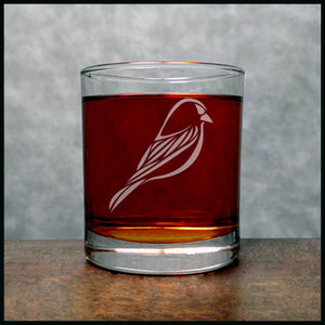 Finch Silhouette Whisky Glass - Copyright Hues in Glass