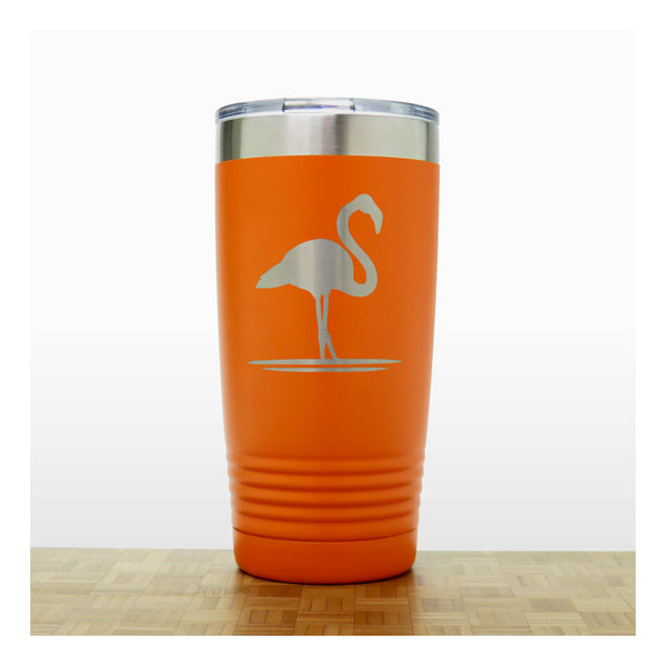 Orange - Flamingo Engraved 20 oz Insulated Tumbler - Copyright Hues in Glass