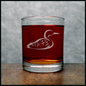 Loon Whisky Glass - Copyright Hues in Glass
