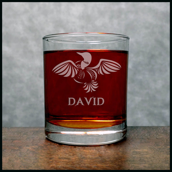 Personalized Loon Personalized Whisky Glass - Copyright Hues in Glass