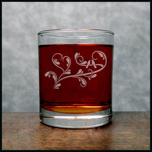 Love Birds Whisky Glass - Copyright Hues in Glass