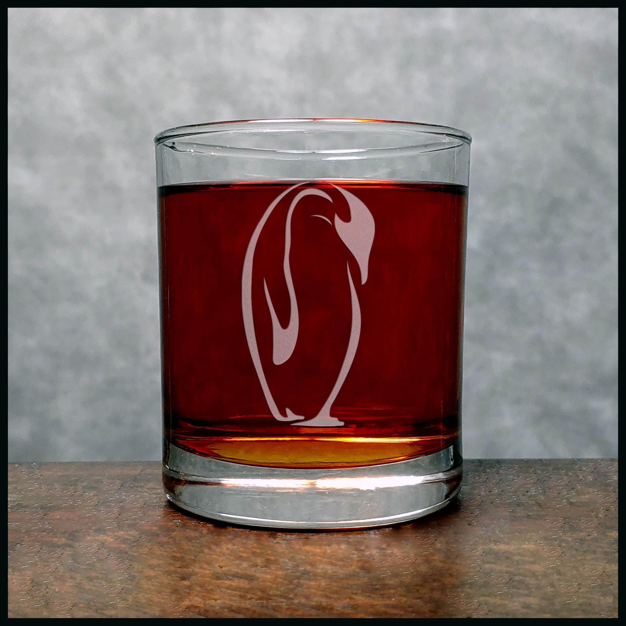 Penguin Whisky Glass - Copyright Hues in Glass