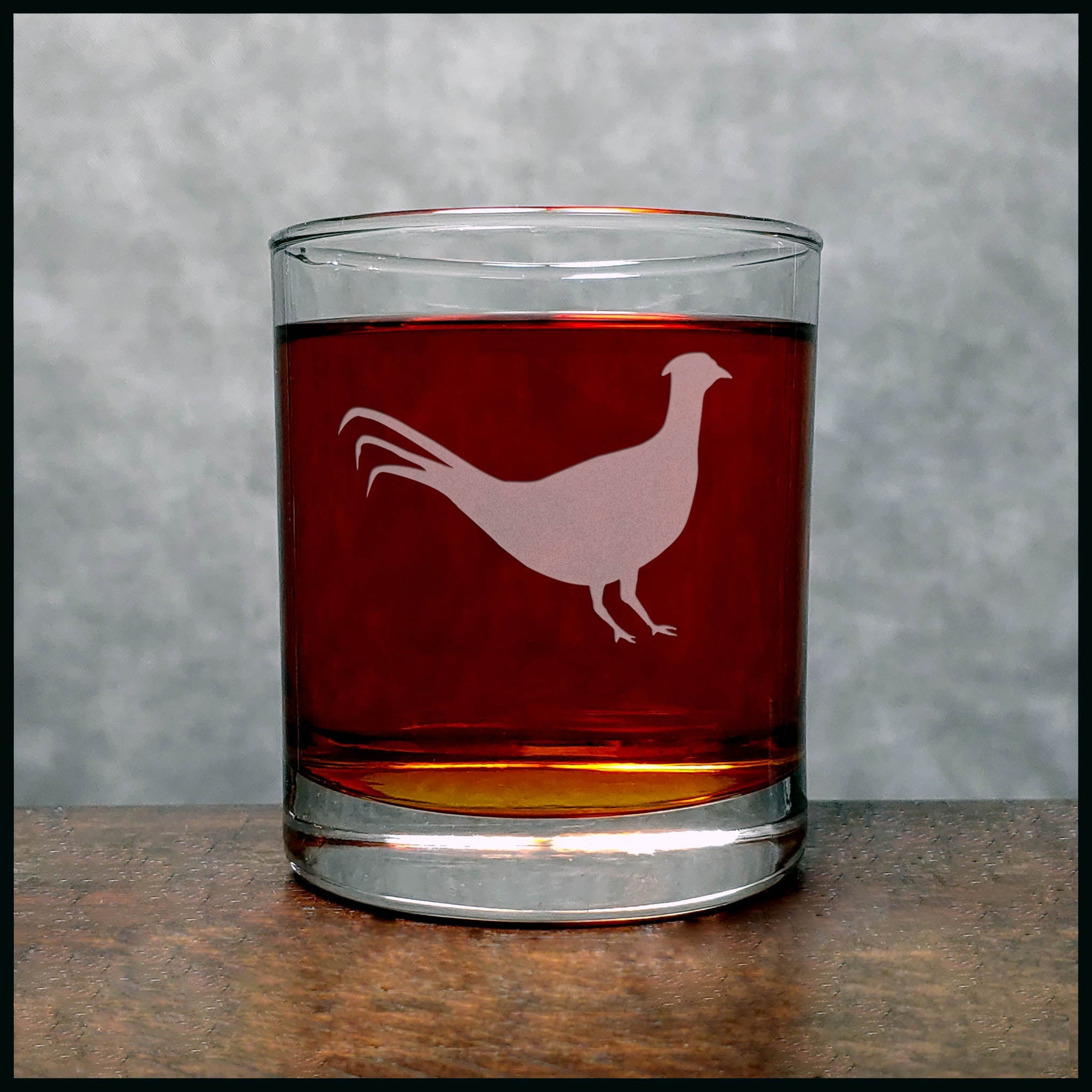 Pheasant Whisky Glass - Copyright Hues in Glass