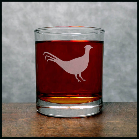 Pheasant Whisky Glass - Copyright Hues in Glass