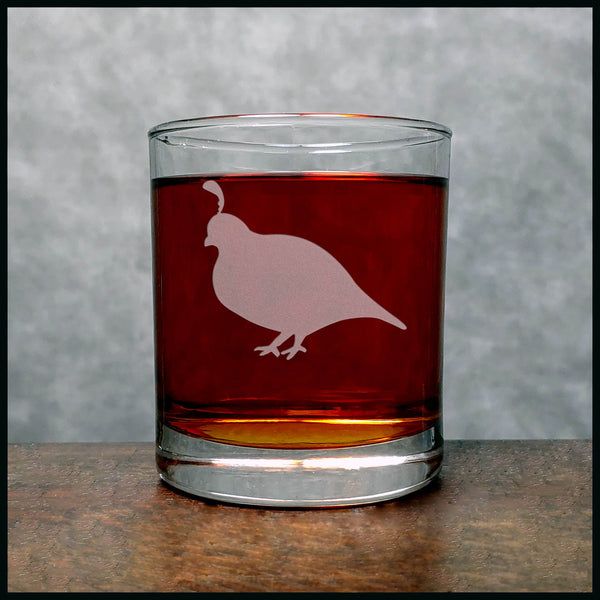 Quail Silhouette Whisky Glass - Copyright Hues in Glass