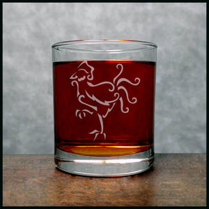 Rooster Whisky Glass - Copyright Hues in Glass