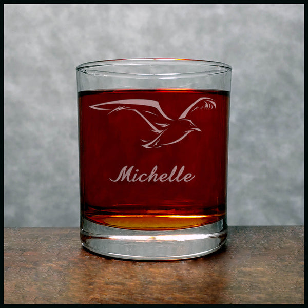 Personalized Seagull Whisky Glass - Copyright Hues in Glass
