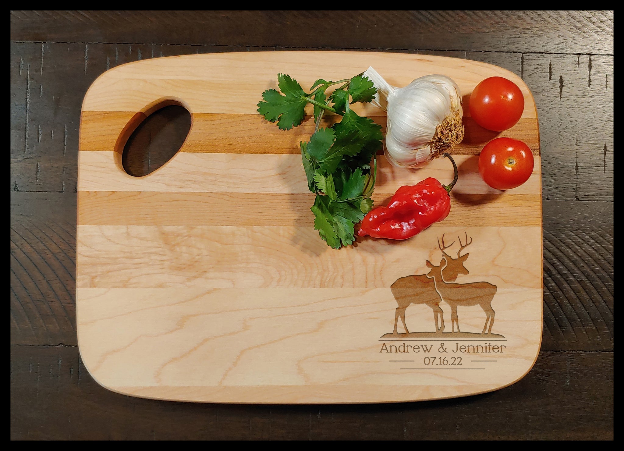 Charcuterie Maple Cutting Board - Copyright Hues in Glass