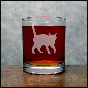Strolling Cat Whisky Glass - Copyright Hues in Glass
