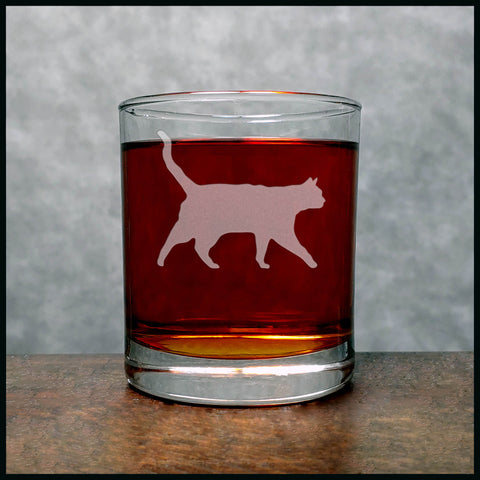 Curious Cat Personalized Whisky Glass - Copyright Hues in Glass