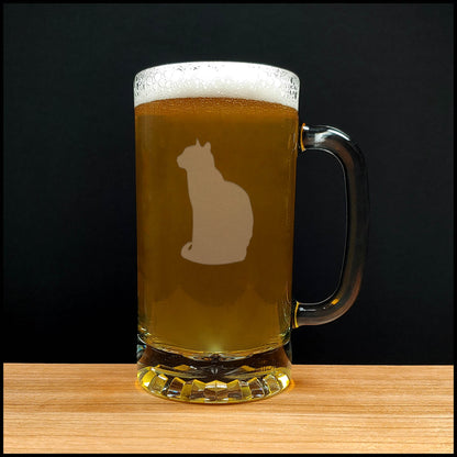 Cat Beer Mug with Light Beer - Design 5 - Copyright Hues in Glass