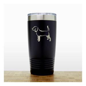 Black -  Beagle 20 oz Insulated Tumbler - Copyright Hues in Glass