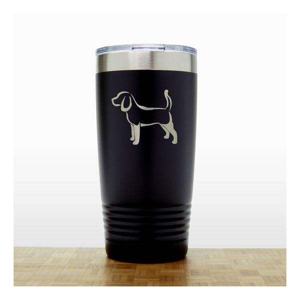 Black -  Beagle 20 oz Insulated Tumbler - Copyright Hues in Glass