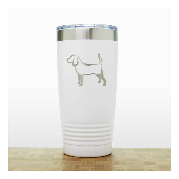 White - Beagle 20 oz Insulated Tumbler - Copyright Hues in Glass