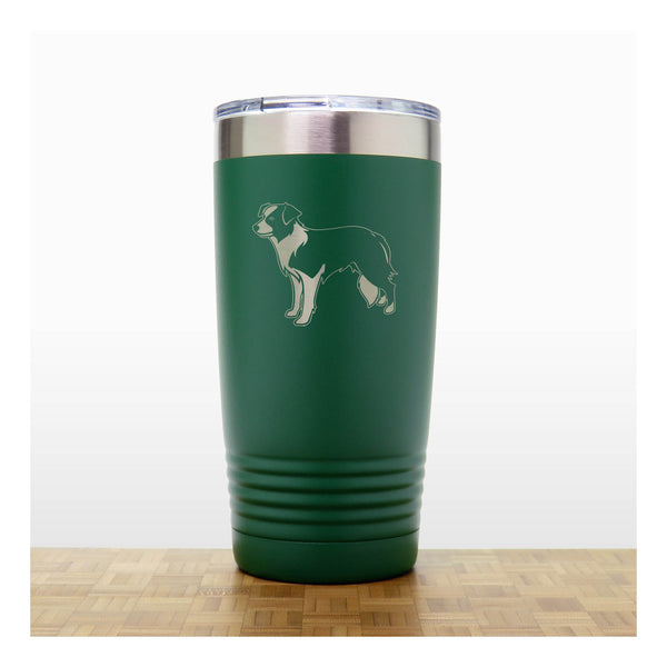 Green - Border Collie 20 oz Insulated Tumbler - Copyright Hues in Glass