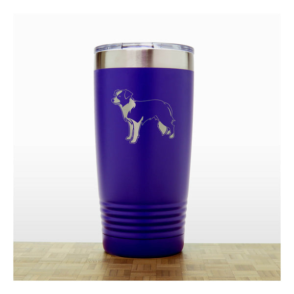 Purple - Border Collie 20 oz Insulated Tumbler - Copyright Hues in Glass