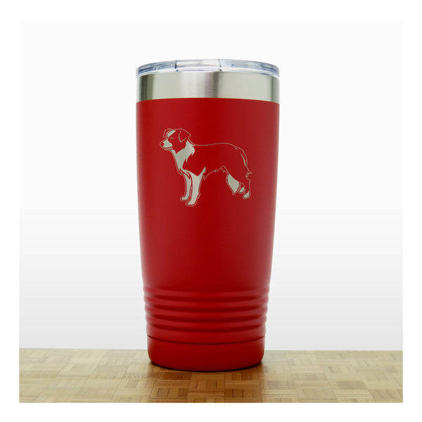 Red - Border Collie 20 oz Insulated Tumbler - Copyright Hues in Glass