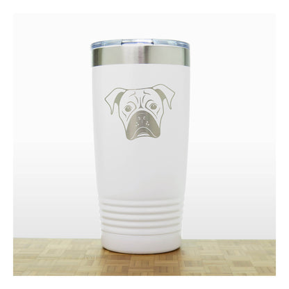 White - Boxer Face 20 oz Insulated Tumbler - Copyright Hues in Glass