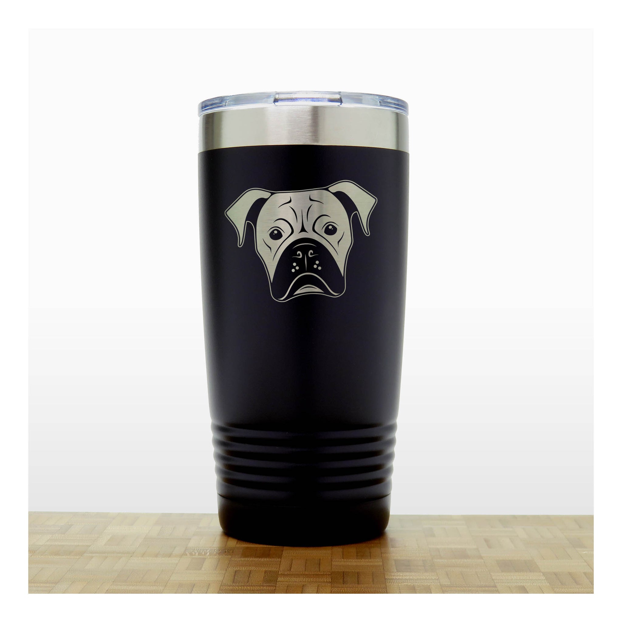 Black - Boxer Face 20 oz Insulated Tumbler - Copyright Hues in Glass