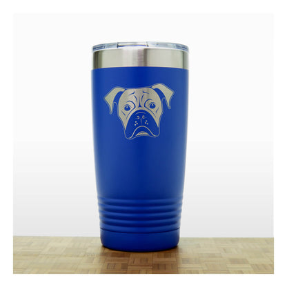 Blue - Boxer Face 20 oz Insulated Tumbler - Copyright Hues in Glass