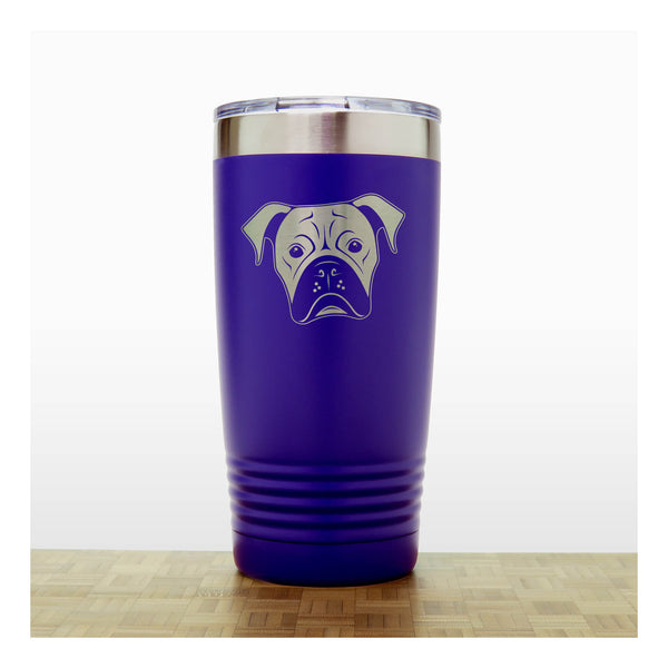 Purple - Boxer Face 20 oz Insulated Tumbler - Copyright Hues in Glass