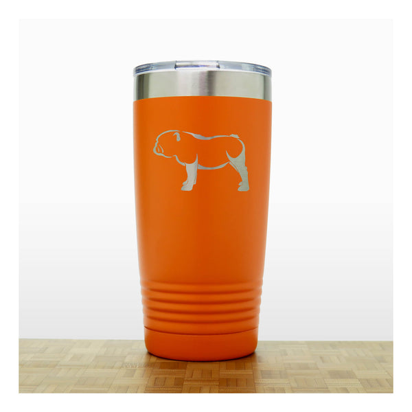 Orange - Bulldog - 20 oz Insulated Tumbler - Copyright Hues in Glass