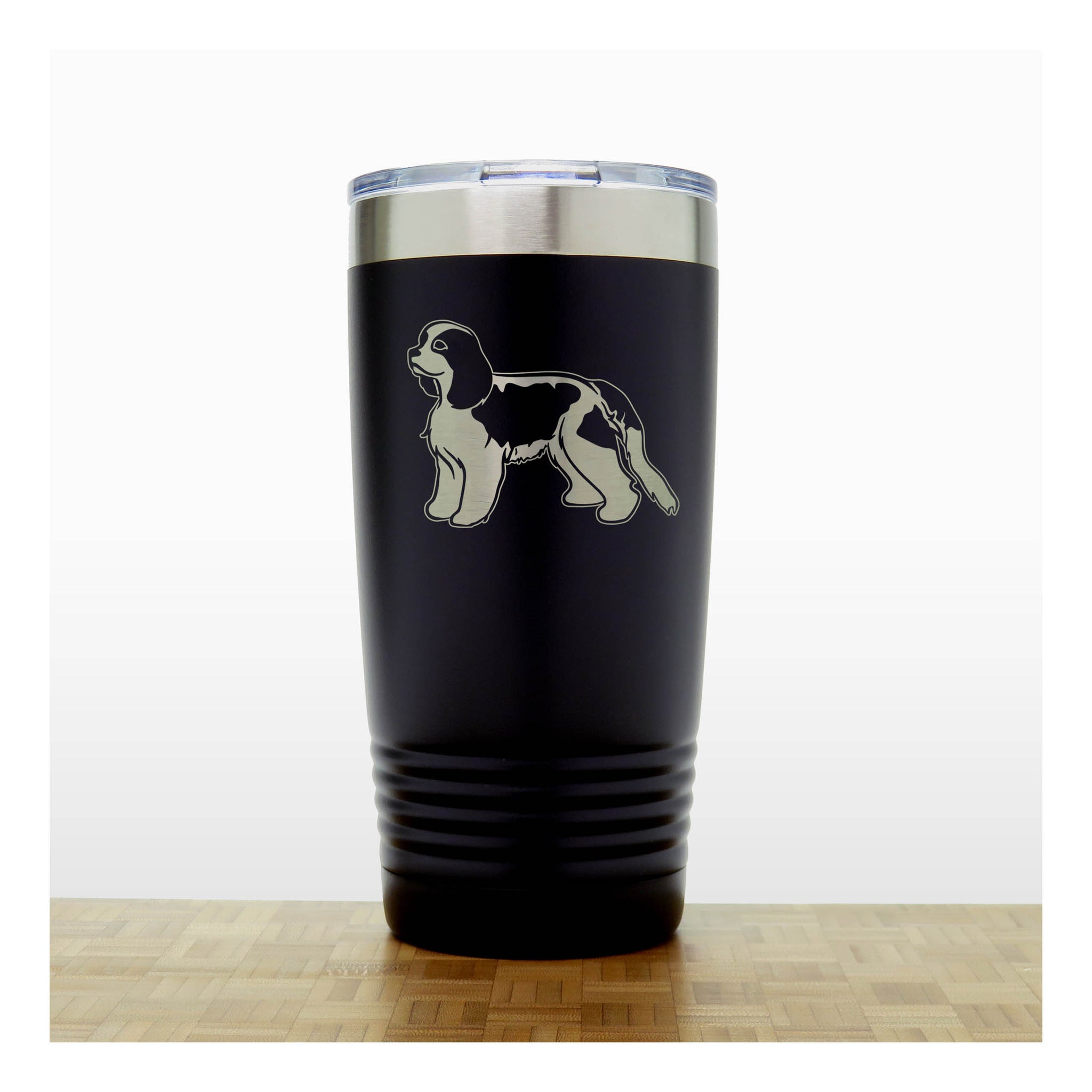 Black - Cavalier King Charles - 20 oz Insulated Tumbler - Copyright Hues in Glass