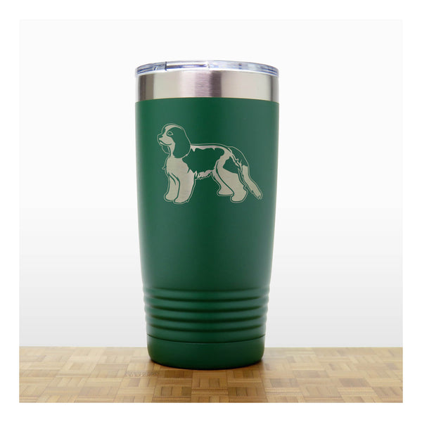 Green - Cavalier King Charles - 20 oz Insulated Tumbler - Copyright Hues in Glass