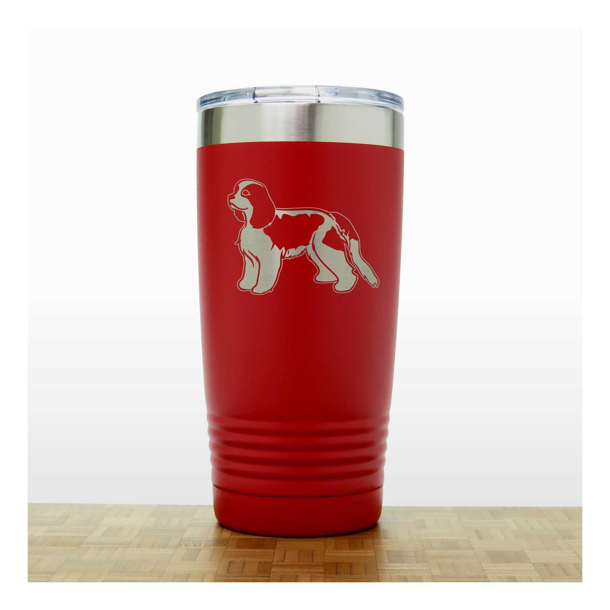 Red - Cavalier King Charles - 20 oz Insulated Tumbler - Copyright Hues in Glass