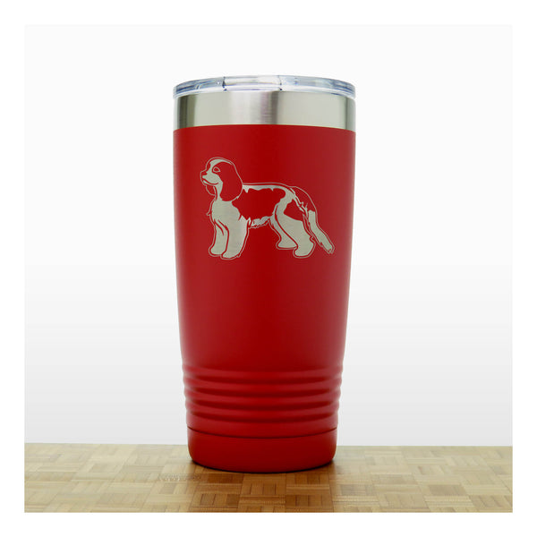 Red - Cavalier King Charles - 20 oz Insulated Tumbler - Copyright Hues in Glass
