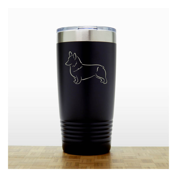 Black - Corgi 20 oz Insulated Tumbler - Copyright Hues in Glass