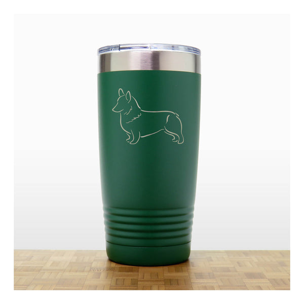 Green - Corgi 20 oz Insulated Tumbler - Copyright Hues in Glass