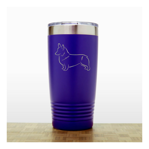 Purple - Corgi 20 oz Insulated Tumbler - Copyright Hues in Glass